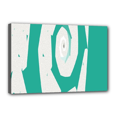 Aqua Blue And White Swirl Design Canvas 18  X 12  by digitaldivadesigns