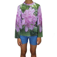 Purple Rhododendron Flower Kids  Long Sleeve Swimwear by picsaspassion