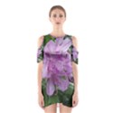 Purple Rhododendron Flower Cutout Shoulder Dress View1