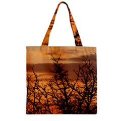 Colorful Sunset Zipper Grocery Tote Bag by picsaspassion