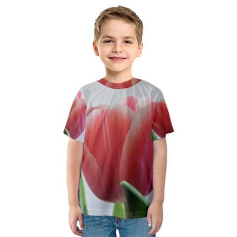 Red Tulips Kids  Sport Mesh Tee by picsaspassion