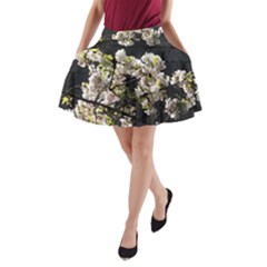 Blooming Japanese Cherry Flowers A-line Pocket Skirt by picsaspassion