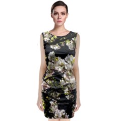 Blooming Japanese Cherry Flowers Classic Sleeveless Midi Dress by picsaspassion