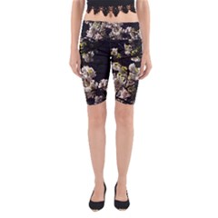 Japanese Cherry Flower Yoga Cropped Leggings by picsaspassion