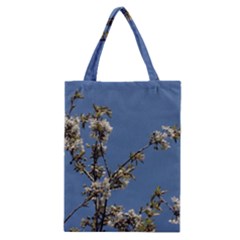 White Cherry Flowers And Blue Sky Classic Tote Bag by picsaspassion