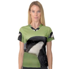 Goose Bird In Nature Women s V-neck Sport Mesh Tee