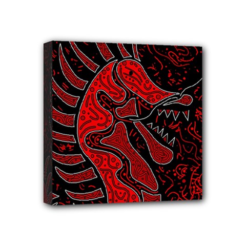 Red Dragon Mini Canvas 4  X 4  by Valentinaart