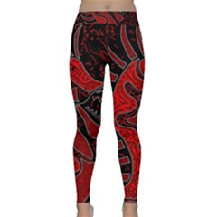 Red Dragon Yoga Leggings  by Valentinaart