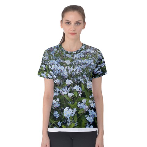 Blue Forget-me-not Flowers Women s Cotton Tee by picsaspassion