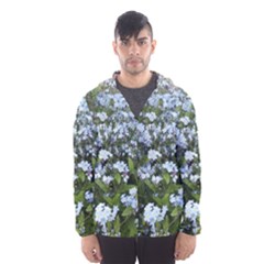 Blue Forget-me-not Flowers Hooded Wind Breaker (men) by picsaspassion