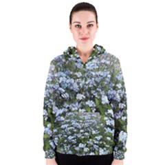 Blue Forget-me-not Flowers Women s Zipper Hoodie by picsaspassion