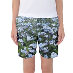 Blue Forget-me-not Flowers Women s Basketball Shorts by picsaspassion