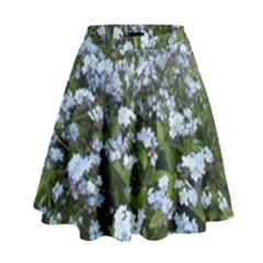 Blue Forget-me-not Flowers High Waist Skirt
