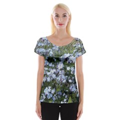 Little Blue Forget-me-not Flowers Women s Cap Sleeve Top by picsaspassion