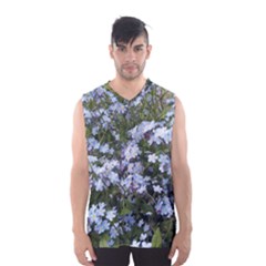 Little Blue Forget-me-not Flowers Men s Basketball Tank Top by picsaspassion