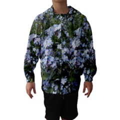 Little Blue Forget-me-not Flowers Hooded Wind Breaker (kids) by picsaspassion
