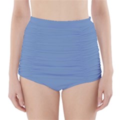 Blue Color High-waisted Bikini Bottoms by picsaspassion