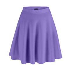 Lilac - Purple Color Design High Waist Skirt