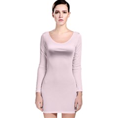 Pink Color Design Long Sleeve Velvet Bodycon Dress