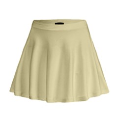 Gold Yellow Color Design Mini Flare Skirt