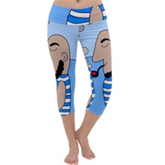 Sailor Capri Yoga Leggings by Valentinaart