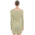 Brown Sand color design Long Sleeve Off Shoulder Dress View2