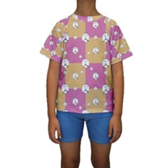 Symbol Peace Drawing Pattern  Kids  Short Sleeve Swimwear by dflcprintsclothing