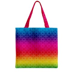 Rainbow Rings Grocery Tote Bag by PhotoThisxyz