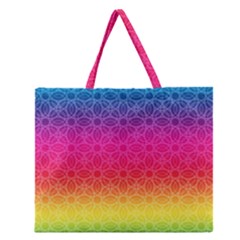 Rainbow Rings Zipper Large Tote Bag by PhotoThisxyz