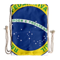 National Seal Of Brazil  Drawstring Bag (large) by abbeyz71