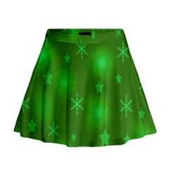 Green Xmas Design Mini Flare Skirt by Valentinaart