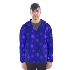 Blue Xmas Design Hooded Wind Breaker (men) by Valentinaart