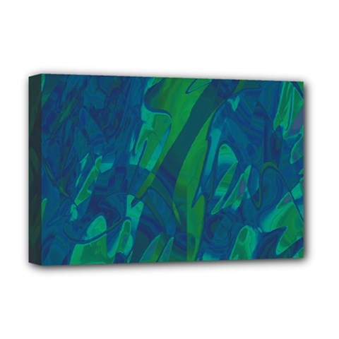 Green And Blue Design Deluxe Canvas 18  X 12   by Valentinaart