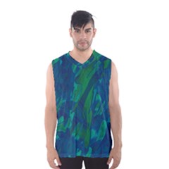 Green And Blue Design Men s Basketball Tank Top by Valentinaart