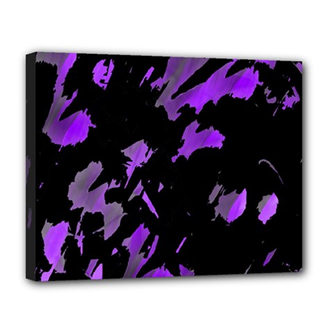 Painter Was Here - Purple Canvas 14  X 11  by Valentinaart
