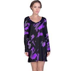 Painter Was Here - Purple Long Sleeve Nightdress by Valentinaart