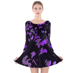 Painter Was Here - Purple Long Sleeve Velvet Skater Dress by Valentinaart