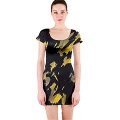 Painter Was Here - Yellow Short Sleeve Bodycon Dress by Valentinaart