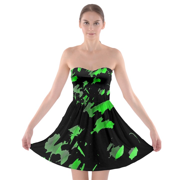 Painter was here - green Strapless Bra Top Dress