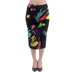 Painter Was Here Midi Pencil Skirt by Valentinaart