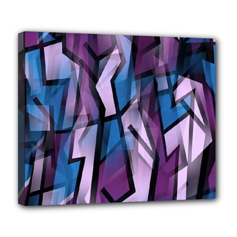 Purple Decorative Abstract Art Deluxe Canvas 24  X 20   by Valentinaart