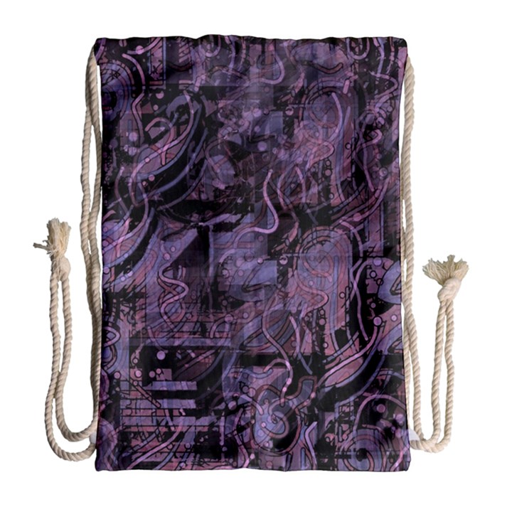 Purple town Drawstring Bag (Large)