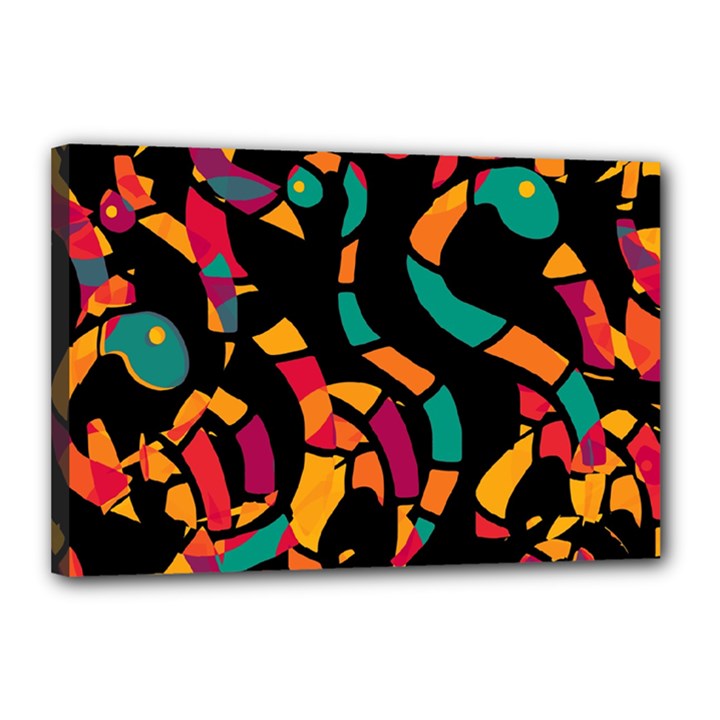 Colorful snakes Canvas 18  x 12 