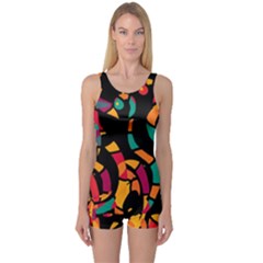 Colorful Snakes One Piece Boyleg Swimsuit by Valentinaart