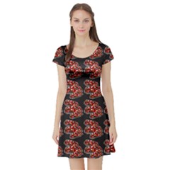 Hsp On Black Short Sleeve Skater Dress