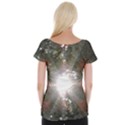 Sun rays through white cherry blossoms Women s Cap Sleeve Top View2