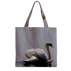 Swimming White Swan Zipper Grocery Tote Bag