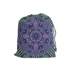 Star Of Mandalas Drawstring Pouches (large)  by pepitasart