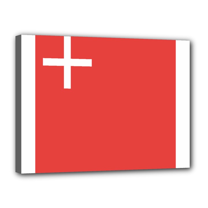 Flag of Canton of Schwyz Canvas 16  x 12 