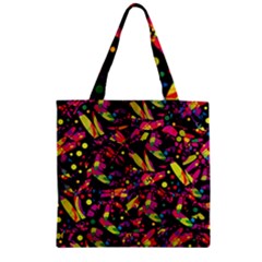 Colorful Dragonflies Design Zipper Grocery Tote Bag by Valentinaart